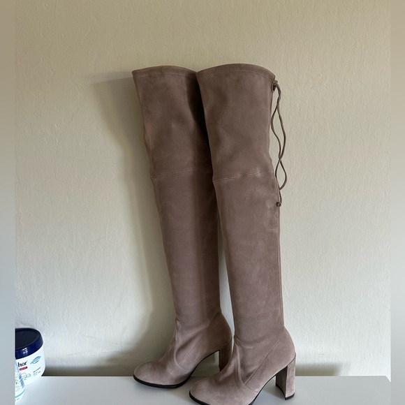 Stuart Weitzman Hiline over-the-knee boots, size
5.5, almond beige suede - Picture 4 of 6